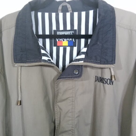 HARTWELL VIASPORT Vintage Jacket Striped Lining Workwear Bomber Grandpacore L - Picture 4 of 15